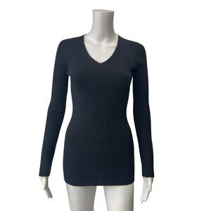 Alaia Black Ribbed Knit LS Slim Sweater size Small/6